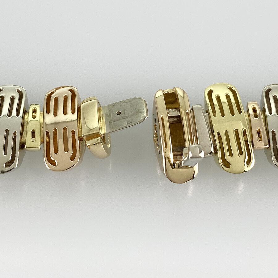 BVLGARI Italy CERTAURA COLLECTION 18k Tri Color Gold Choker Necklace 1980s 2