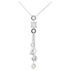 Bvlgari Italy diamond 18k white gold B.zero1 pendant necklace