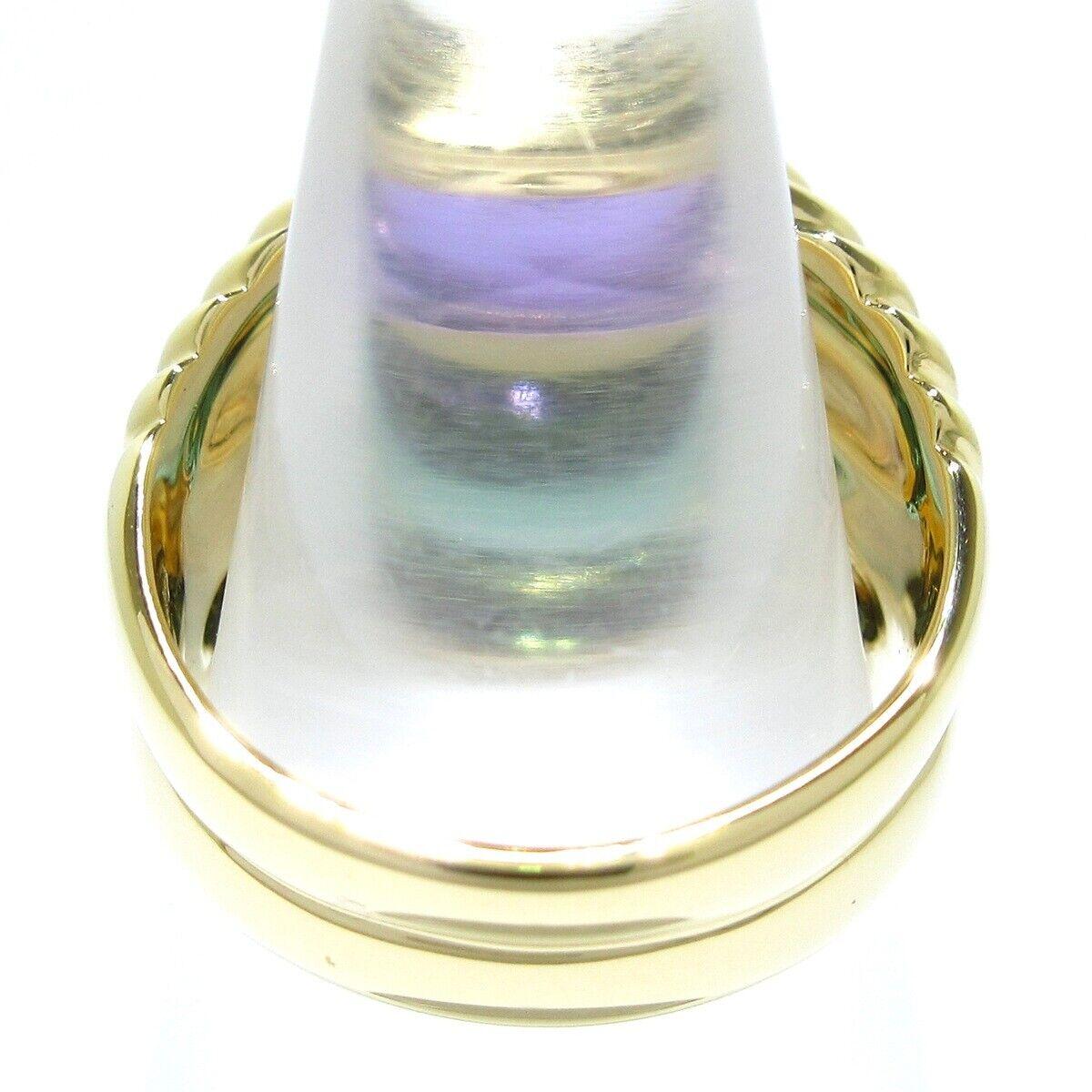 BVLGARI ITALY Doppio 18k Yellow Gold, Amethyst & Green Tourmaline Ring Vintage In Excellent Condition In Beverly Hills, CA