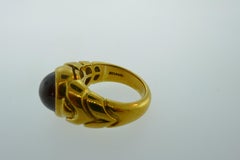 Bvlgari Italy Doppio 18k Yellow Gold and Pink Tourmaline Ring with Original Box