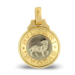 Bvlgari Italy vintage Taurus zodiac 18k gold pendant