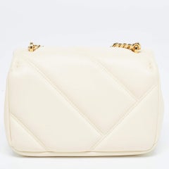 Bvlgari Mini Bolso Crossbody de Cabujón Serpenti de Piel Acolchada Marfil
