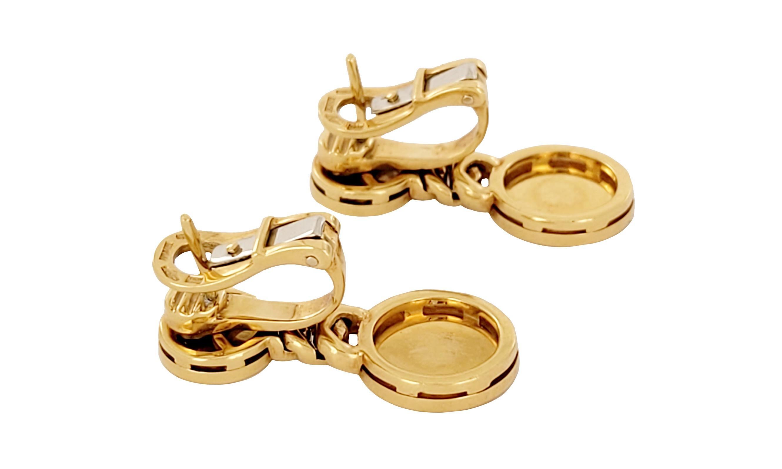 BVLGARI Jade Rodocrosita Oro  Pendientes de oro amarillo de 18 quilates Corte redondo en venta