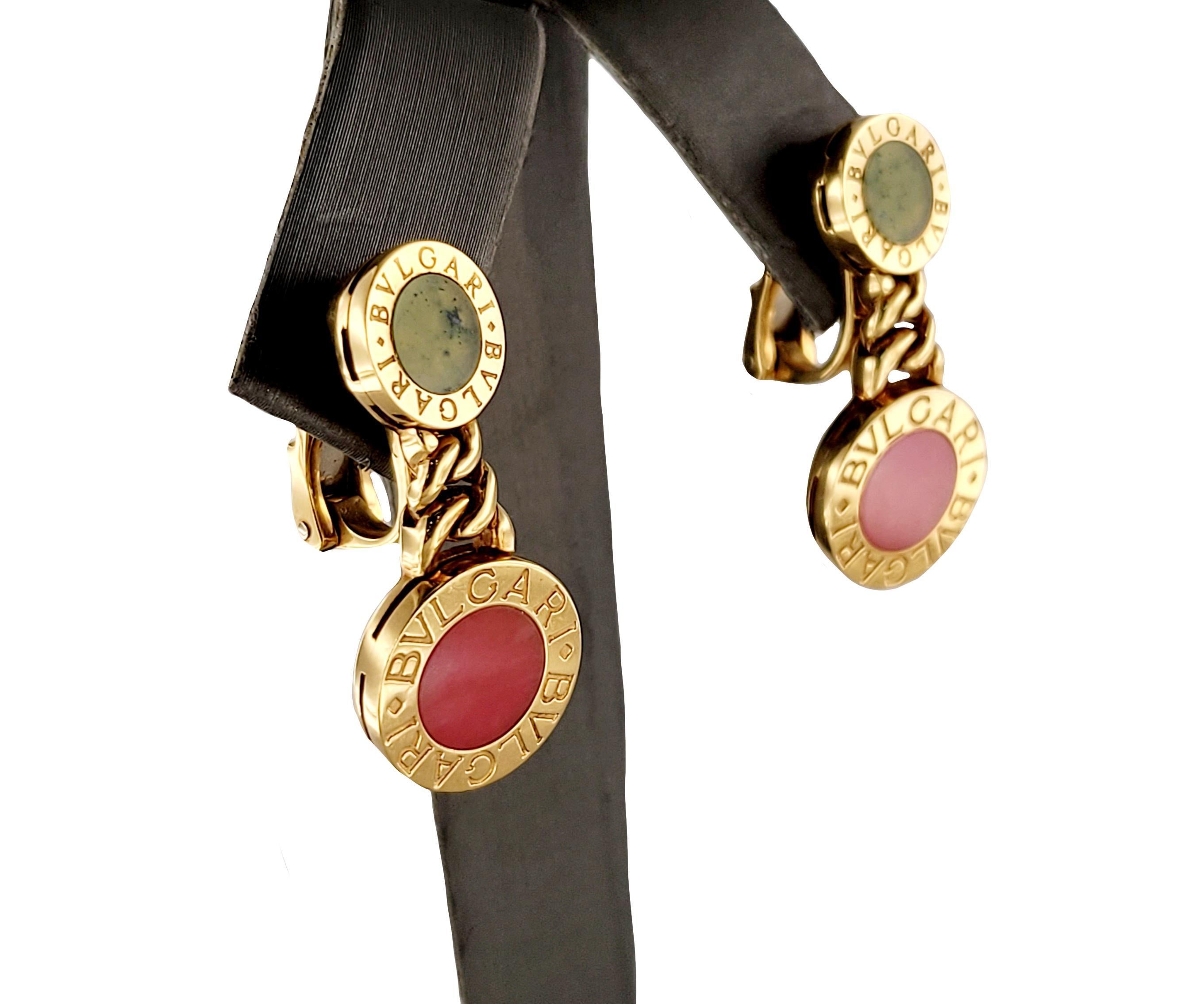 De las mujeres BVLGARI Jade Rodocrosita Oro  Pendientes de oro amarillo de 18 quilates en venta
