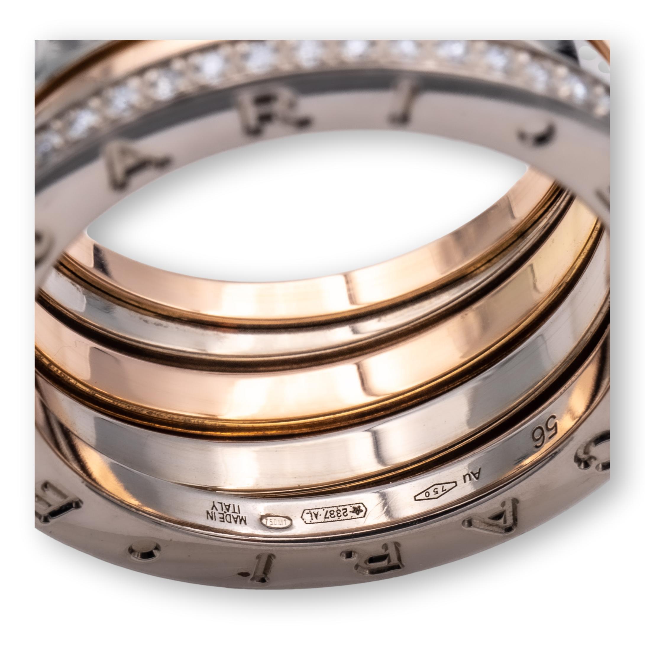 Bvlgari Labyrinthe B-Zero, bague en or rose et blanc 2 tons Excellent état à New York, NY
