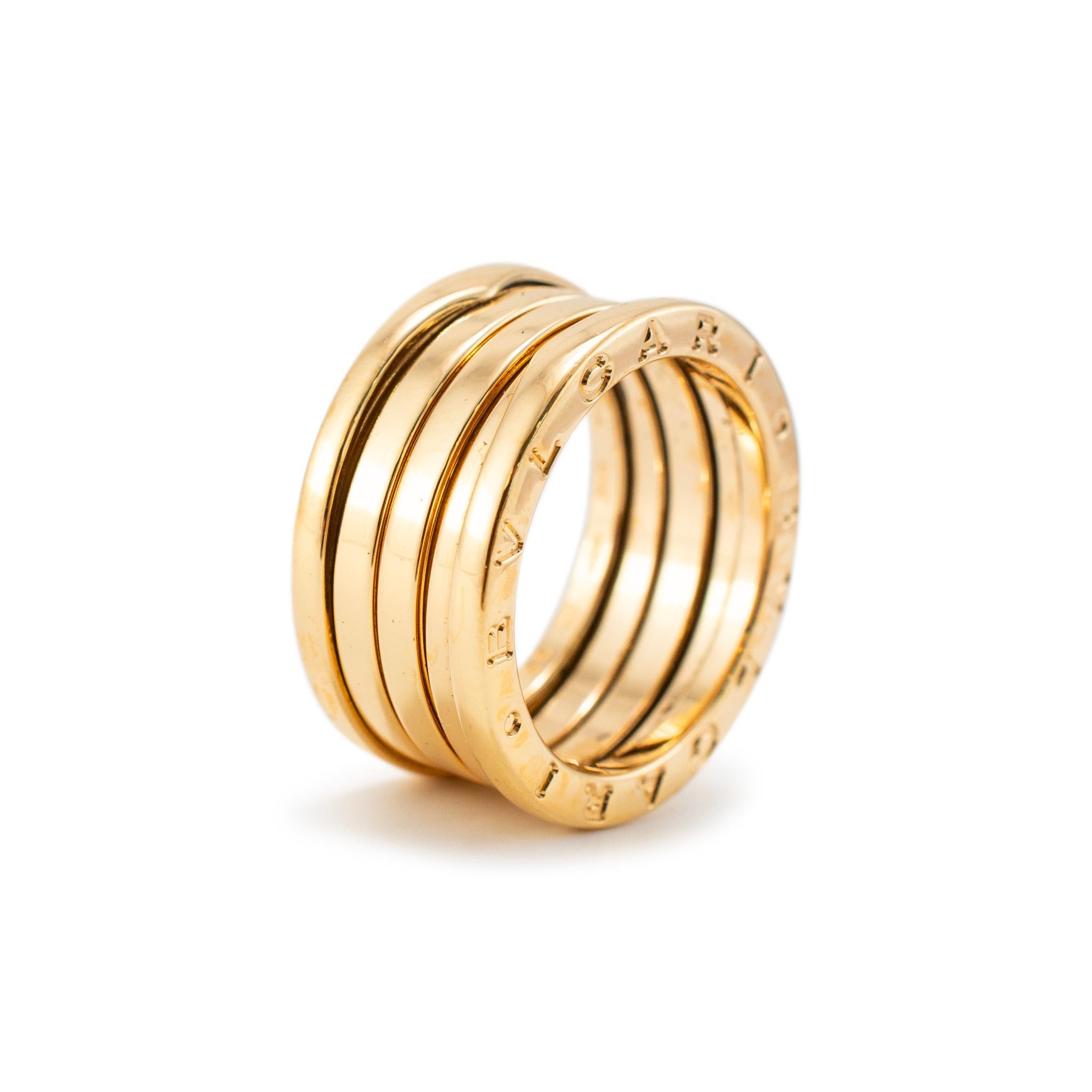 Bvlgari Damen 18K Gelbgold B. ZERO1 Vier-Band-Hochzeitsring im Zustand „Hervorragend“ in Houston, TX