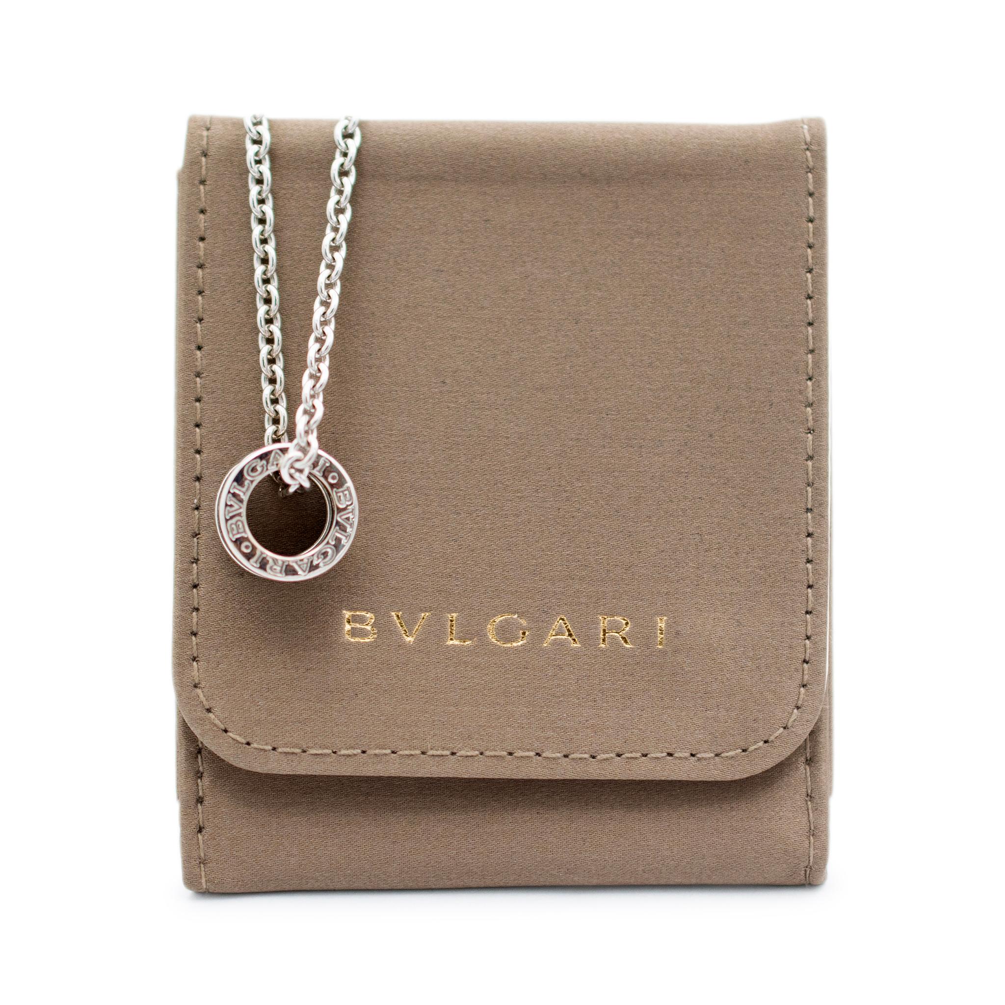 Bvlgari Ladies b.zero1 Necklace 18K White Gold Round Pendant Necklace For Sale 2