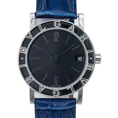 Bvlgari Ladies Diagono BB30SLD Stainless Steel Quartz Watch Black Dial