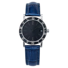 Bvlgari Ladies Diagono BB30SLD Stainless Steel Quartz Watch Black Dial