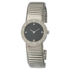 Bvlgari Reloj de Señora Tubogas 26mm Esfera Diamante Negro Acero Inoxidable BB262TS