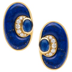 Bvlgari Lapis, Diamond and Sapphire Earrings