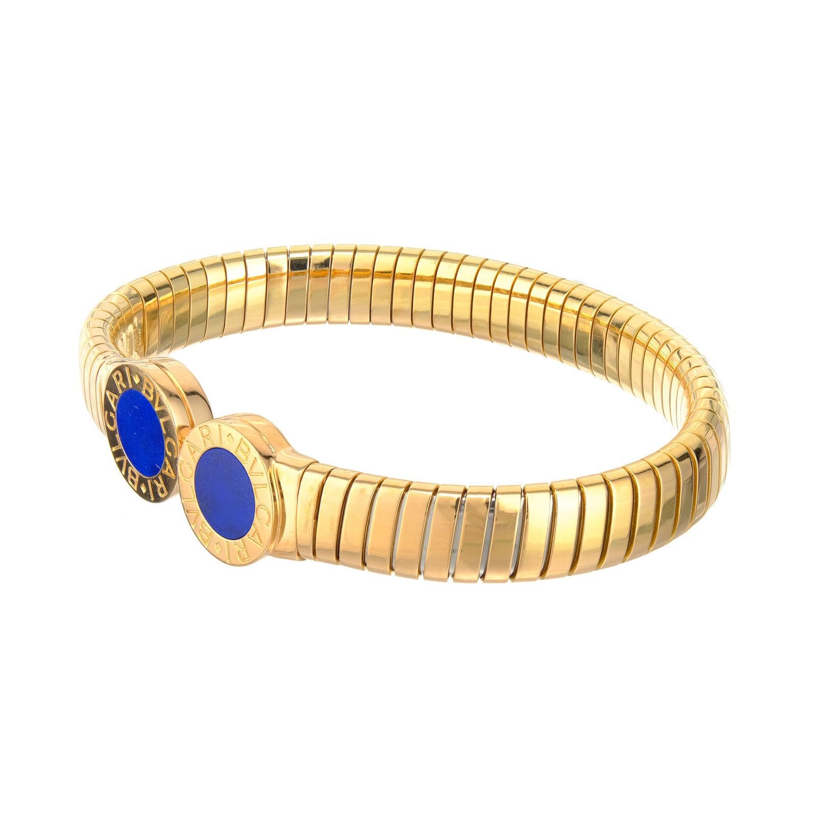 Bvlgari Lapis Lazuli Yellow Gold Bangle Bracelet 1