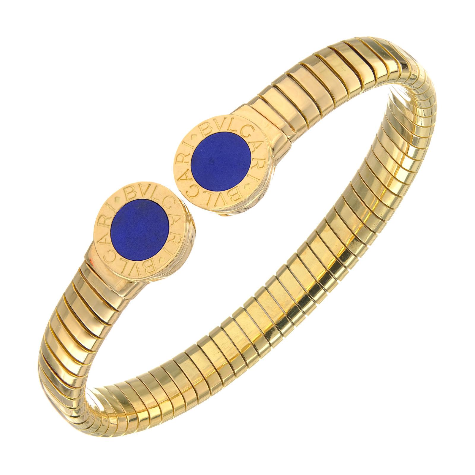 Bvlgari Lapis Lazuli Yellow Gold Bangle Bracelet