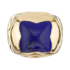 Bvlgari Lapis Lazuli Yellow Gold Domed Cocktail Ring