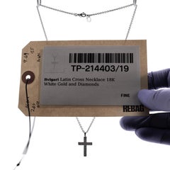 Bvlgari Latin Cross Necklace 18K White Gold and Diamonds