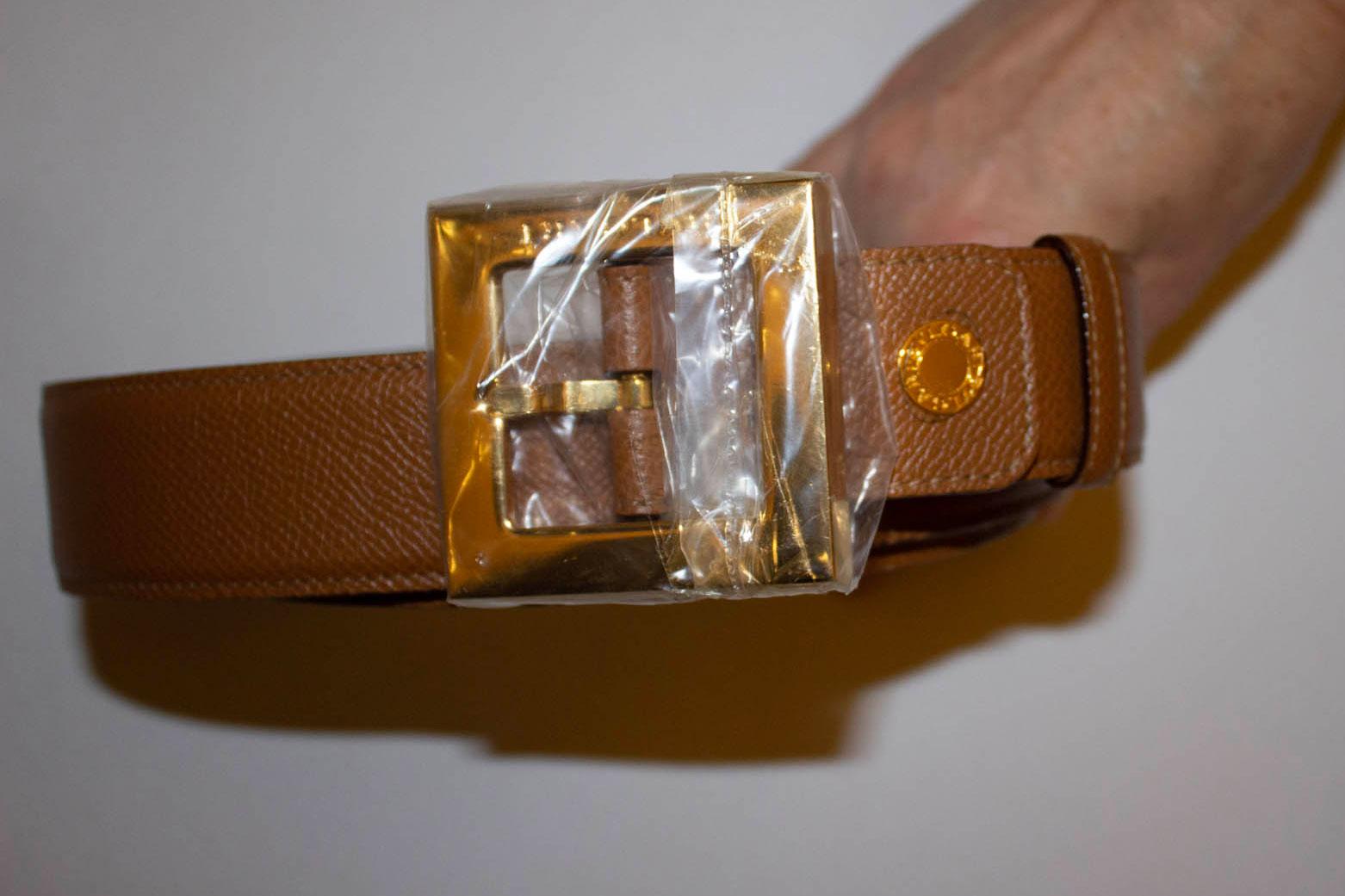 Bvlgari Leather Belt , Unused with Box In Good Condition In London, GB