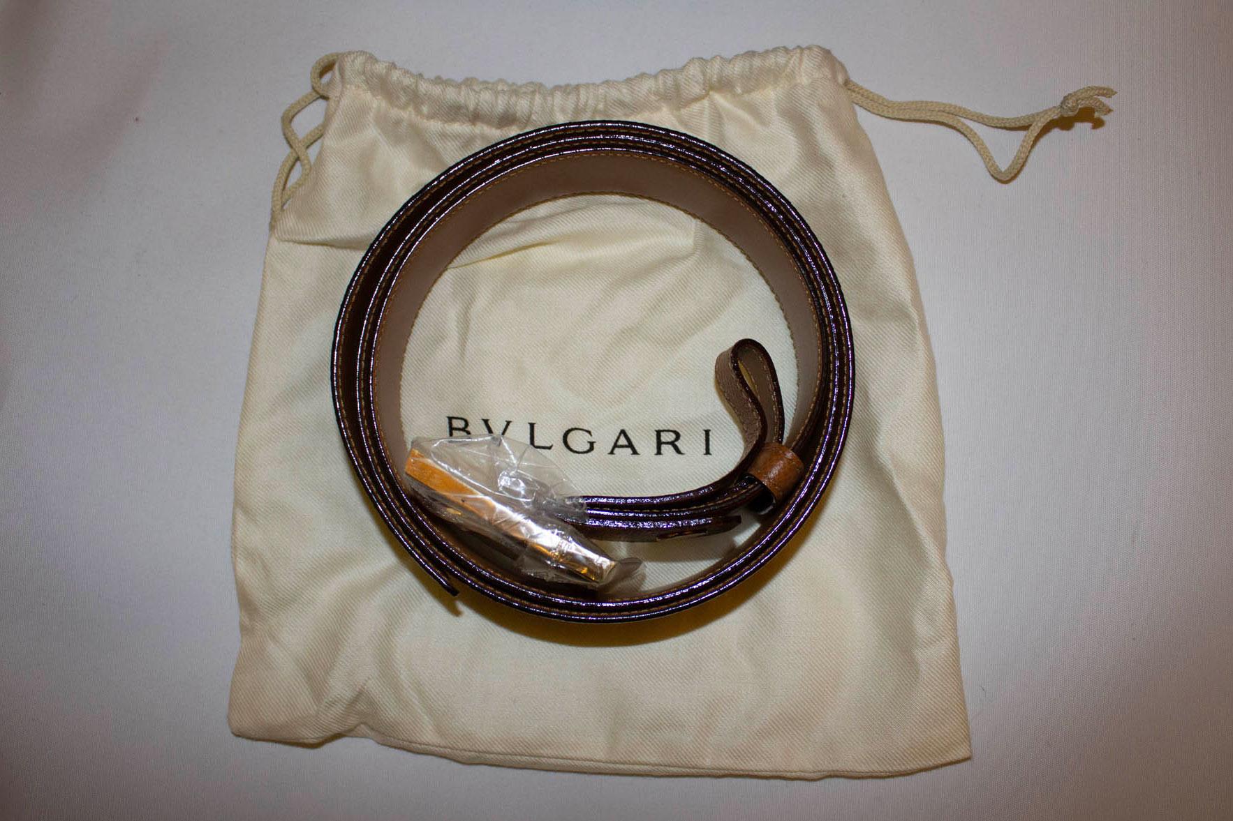 Bvlgari Leather Belt , Unused with Box 1