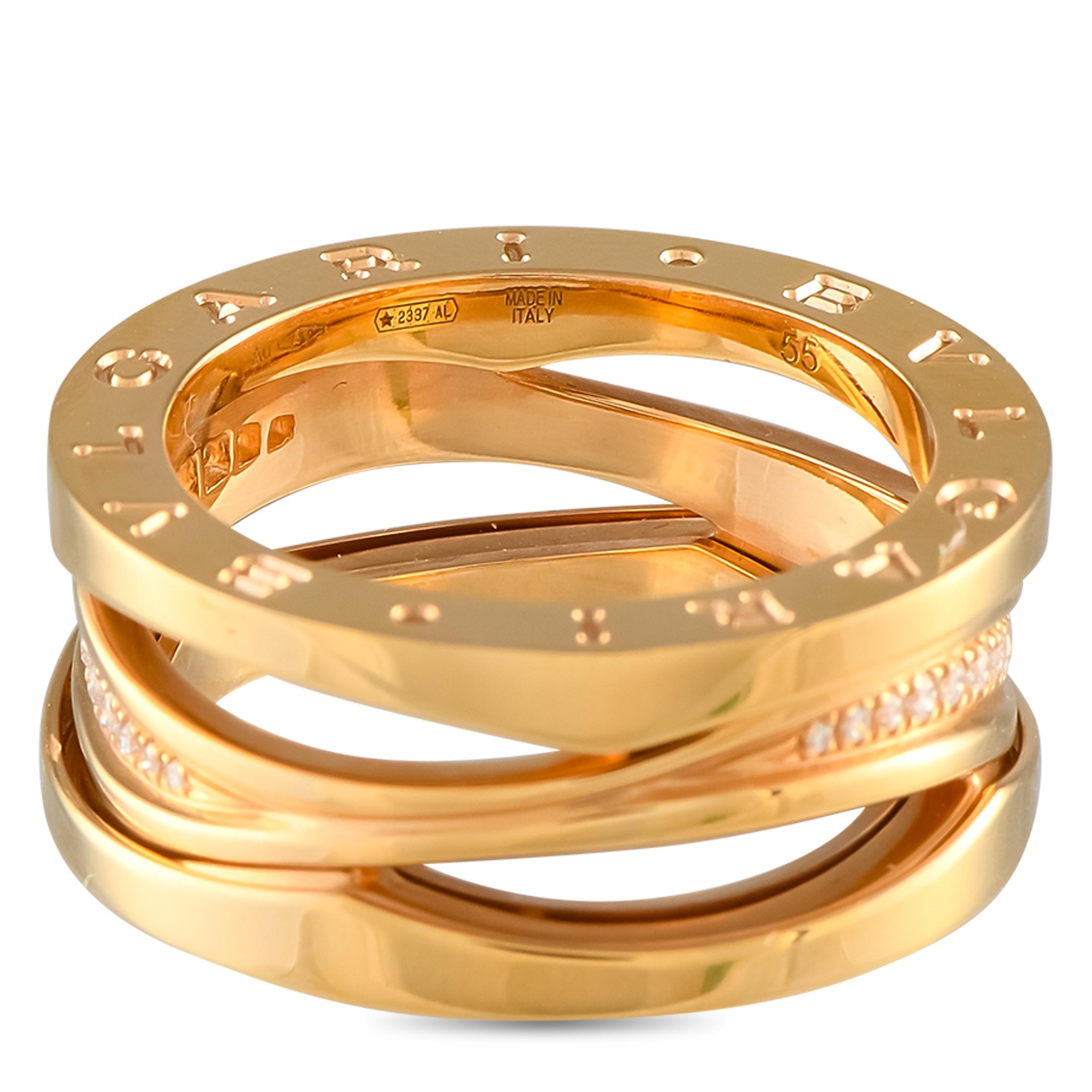 Women's Bvlgari Legend 18K Rose Gold Diamond Ring