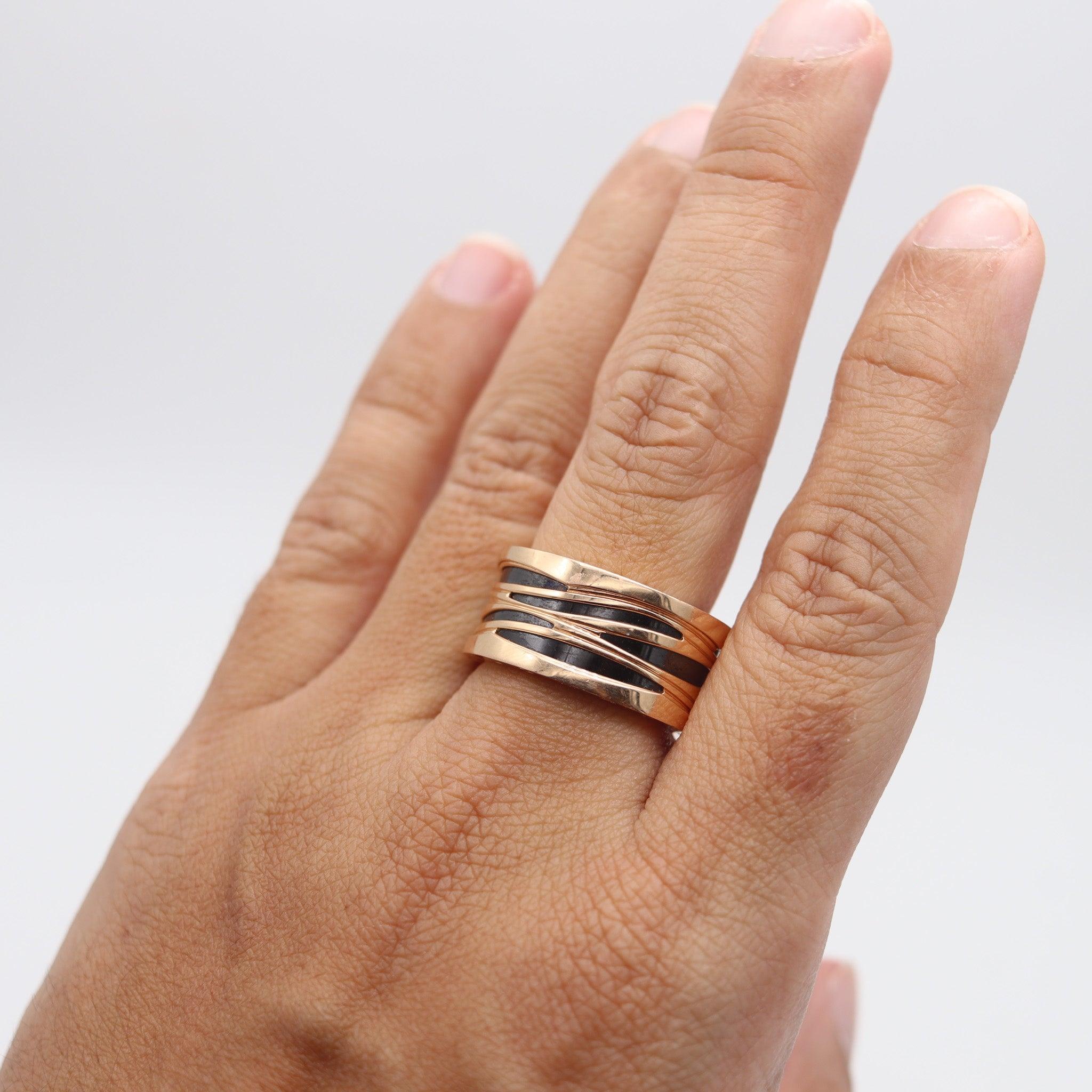 Anillo BVLGARI Legend Edición Especial Zaha Hadid de oro amarillo de 18 quilates con caja Moderno en venta