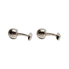 Bvlgari Logo Sterling Silver Ball Cufflinks