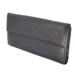 Bvlgari Saffiano-Brieftasche aus Leder mit langem Reißverschluss BL-W1217P-0001