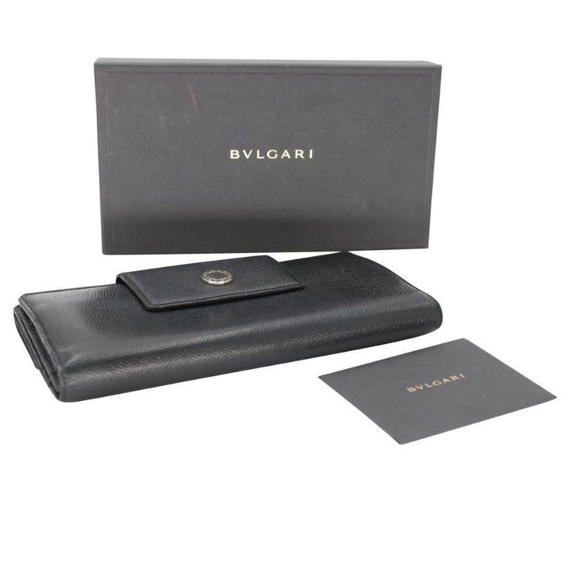 Bvlgari Long Zip Leather Signature Saffiano Wallet BL-W1217P-0001 In Good Condition For Sale In Downey, CA
