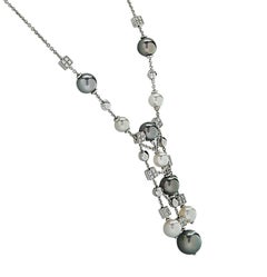 Bvlgari Lucea 18k White Gold Pearl and Diamond Necklace