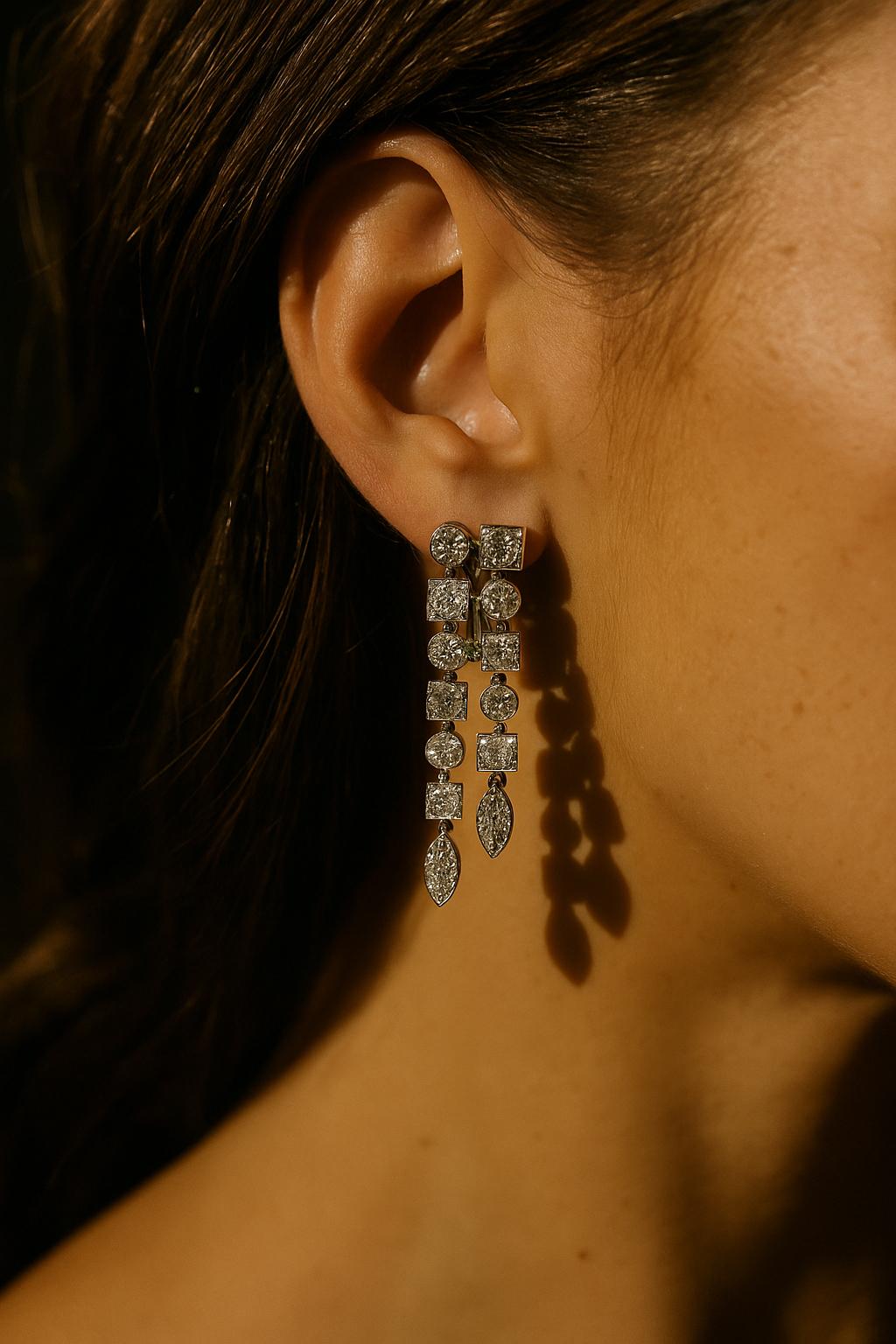 Bvlgari ‘Lucea’ Collection 18kt White Gold Diamond Drop Earrings

From Bvlgari’s iconic Lucea collection, these elegant drop earrings are crafted in 18kt white gold and articulated with geometric segments set throughout with brilliant-cut diamonds.