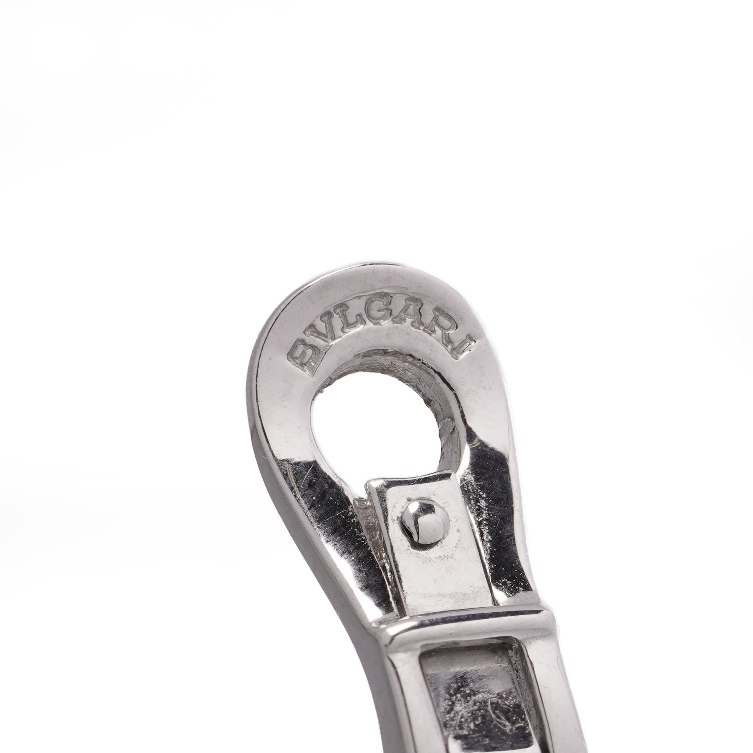 Bvlgari ‘Lucea’ Collection 18kt White Gold 1/85 ct.  Diamond Drop Earrings en venta 3