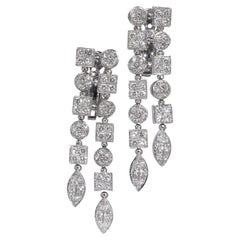 Bvlgari ‘Lucea’ Collection 18kt White Gold 1/85 ct.  Diamond Drop Earrings