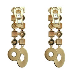 Bvlgari Lucea Geometric Chandelier Drop Earrings 18K Yellow Gold