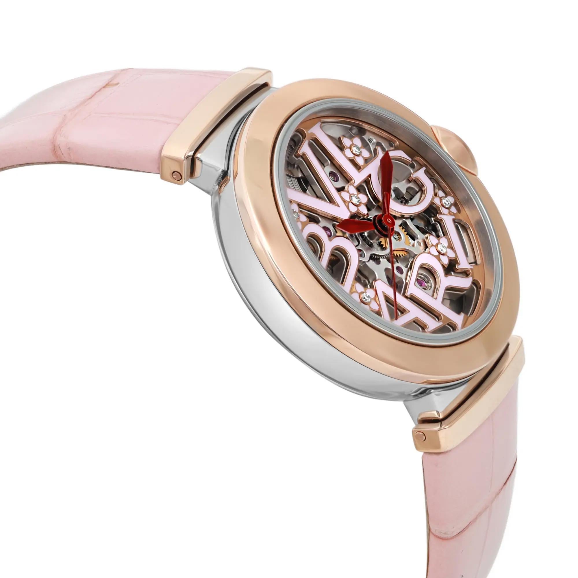 Women's Bvlgari Lucea Sakura 33MM 18K Rose Gold Steel Pink Quartz Watch LUP33SG For Sale