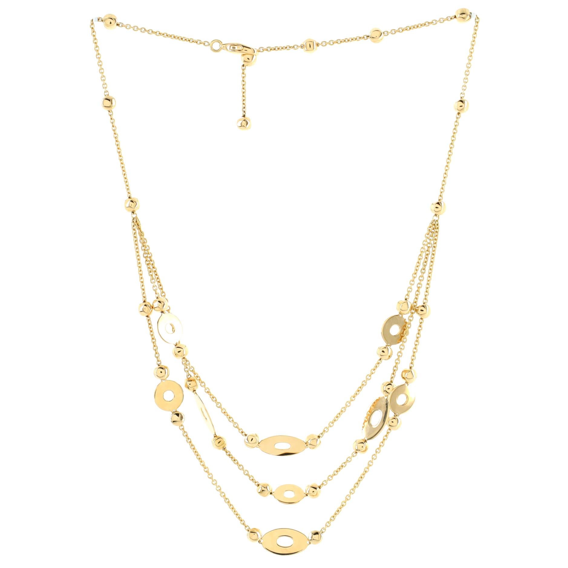 Donna Collana con ciondolo a tre file Bvlgari Lucea in oro giallo 18k