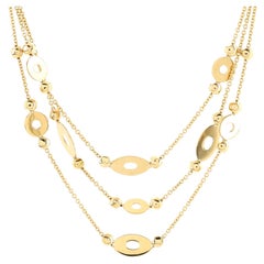 Bvlgari Lucea Three Row Pendant Necklace 18k Yellow Gold