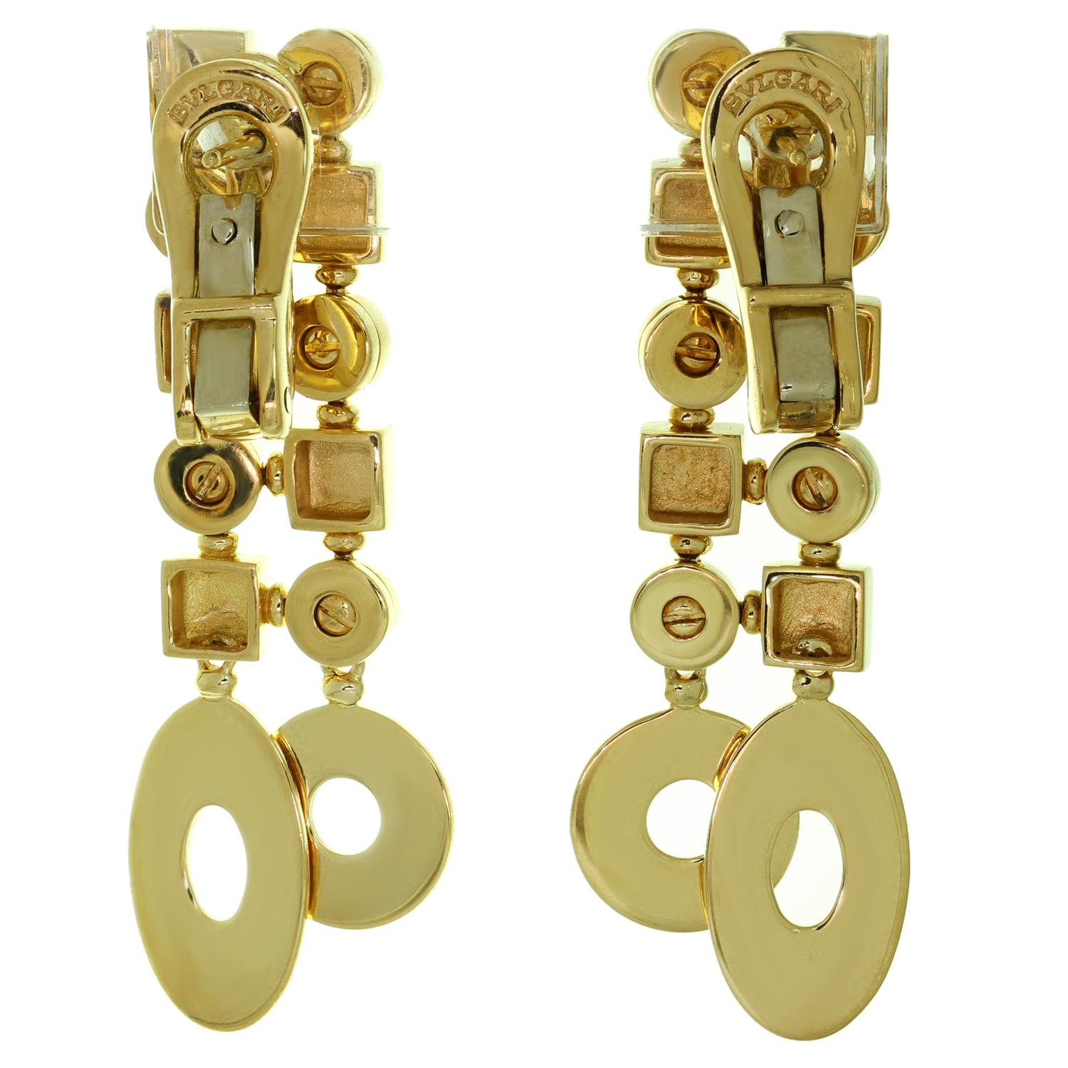 Bvlgari Lucea Yellow Gold Drop Earrings 1