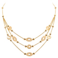 Bvlgari 'Lucea' Yellow Gold Three-Row Necklace