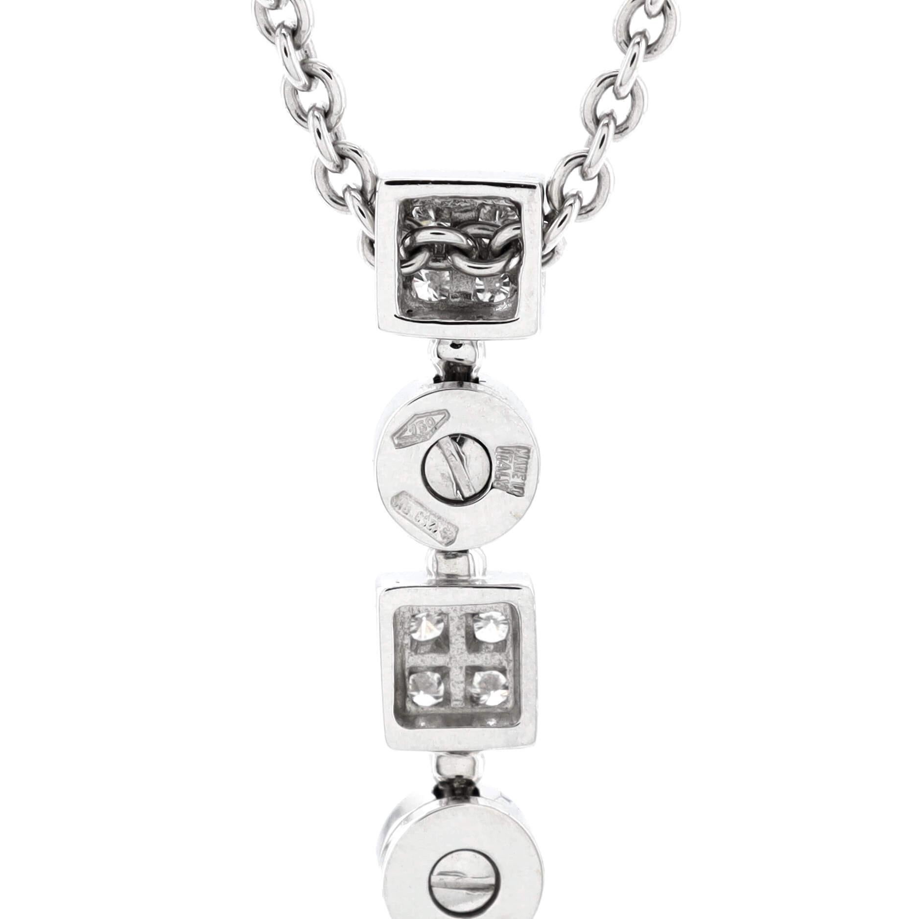 Bvlgari Lucia Drop Dangle Pendant Necklace 18K White Gold with Diamonds  For Sale 1