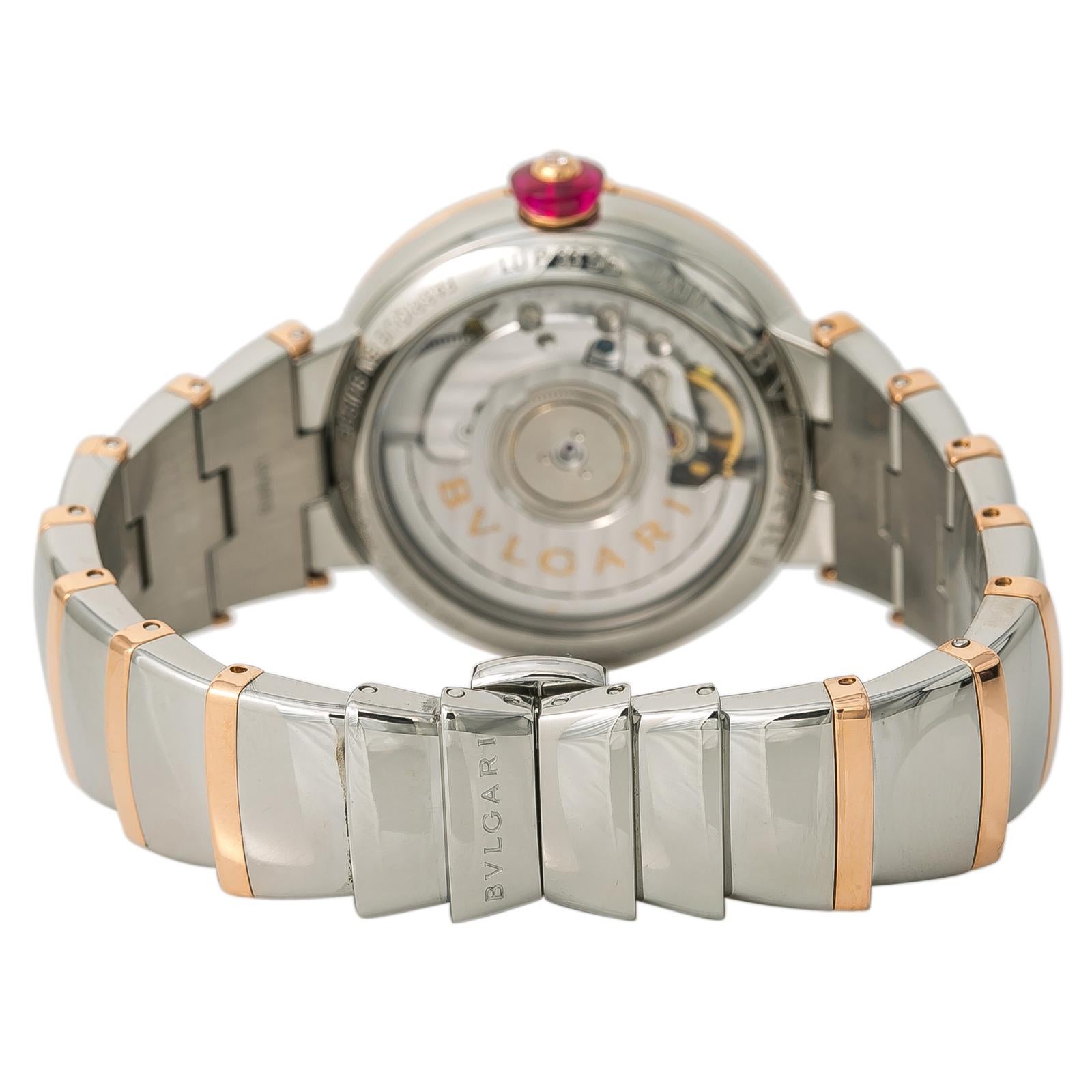 Women's Bvlgari Lvcea LUP 33 SG Ladies Automatic Watch 18k Rose Gold Two Tone For Sale