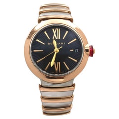 Used Bvlgari LVCEA Stainless Steel and Rose Gold Watch