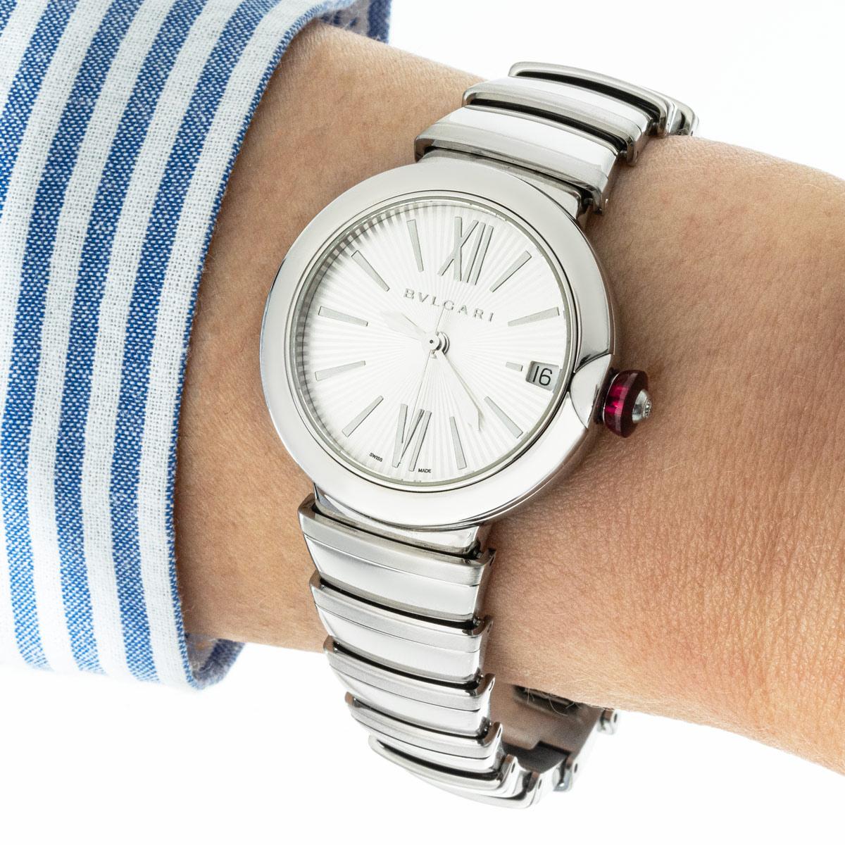 Bvlgari LVCEA Stainless Steel LU33S In Excellent Condition In Mayfair, London, London