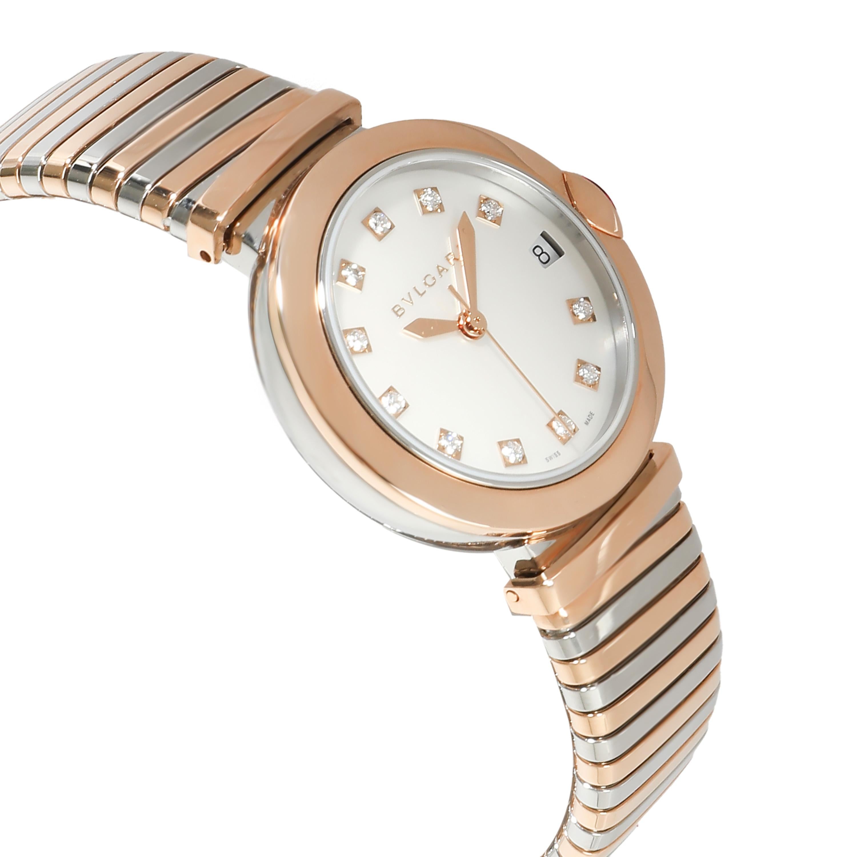 BVLGARI Montre unisexe Lvcea Tubogas 102954 en acier inoxydable 18 carats/or rose Unisexe en vente