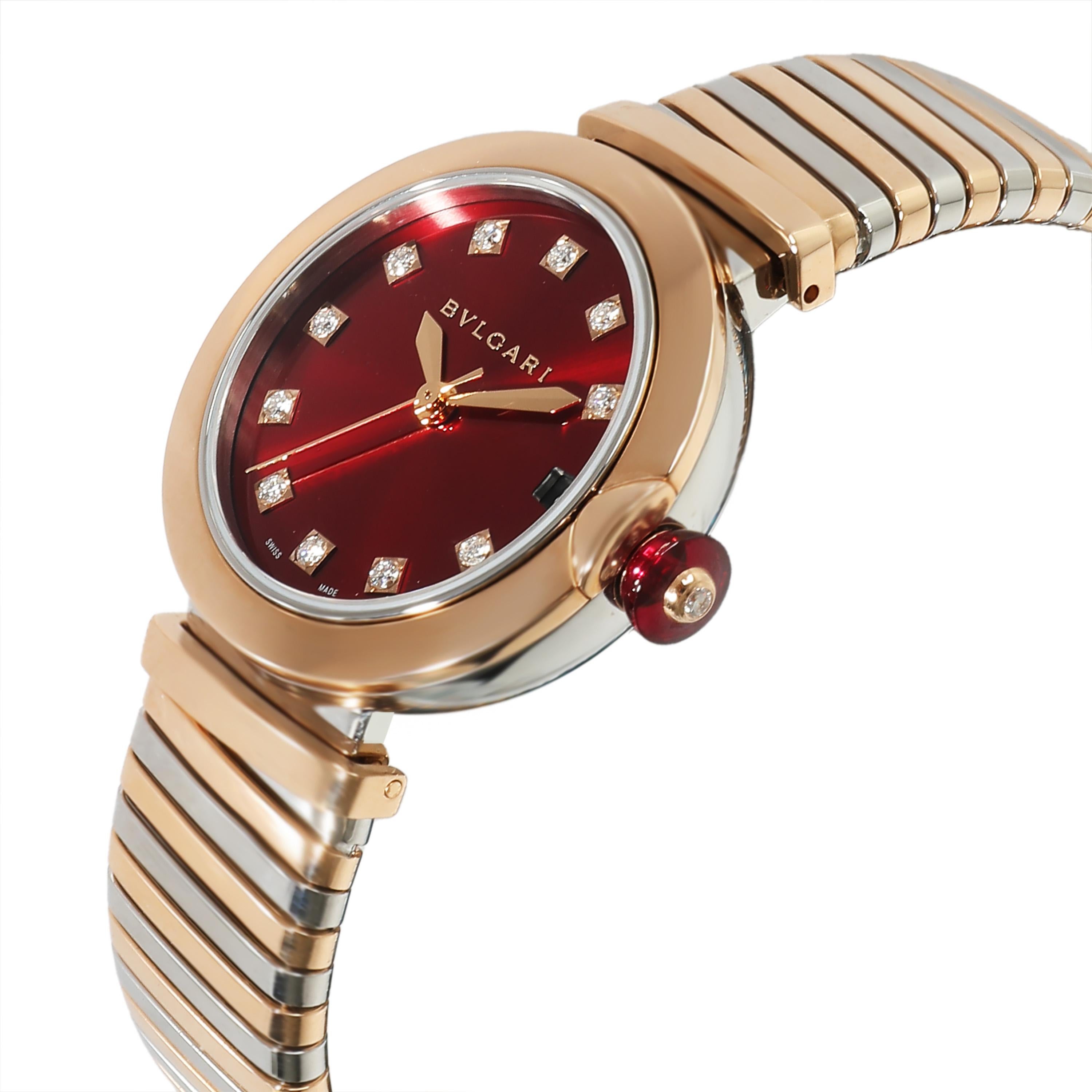 BVLGARI Lvcea Tubogas 103123 Unisex-Uhr aus 18kt Edelstahl/Roségold im Zustand „Hervorragend“ in New York, NY