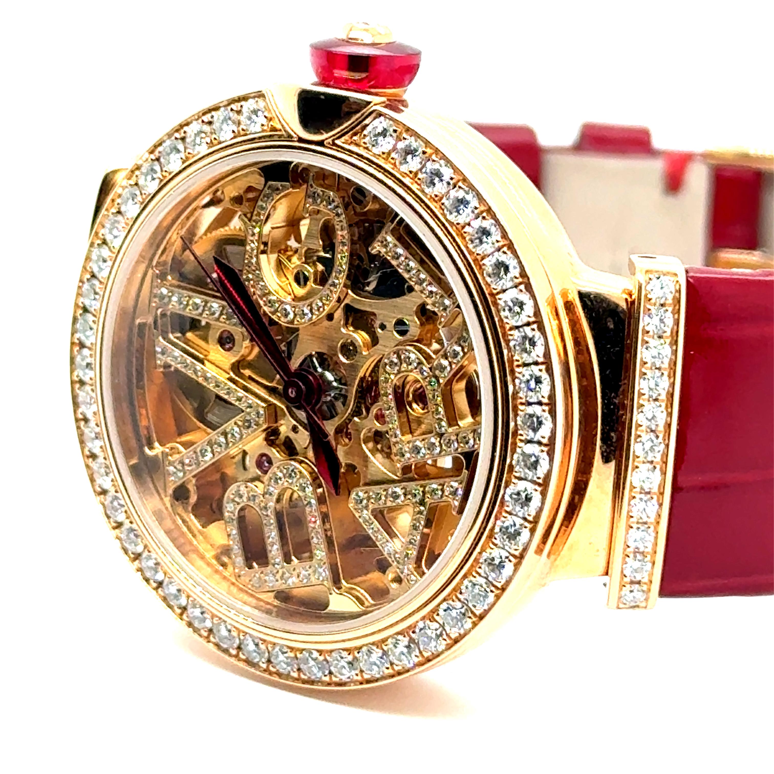 Bvlgari LVCEA Watch with Diamonds in 18 Karat Rose Gold For Sale 8