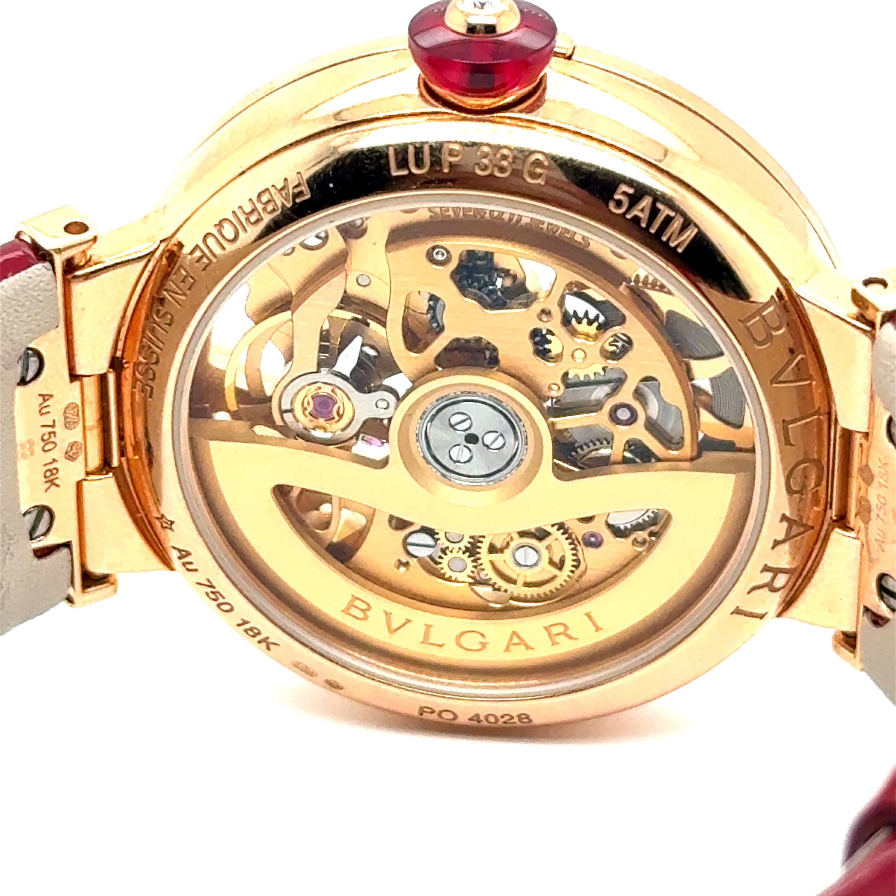 Bvlgari LVCEA Watch with Diamonds in 18 Karat Rose Gold For Sale 11