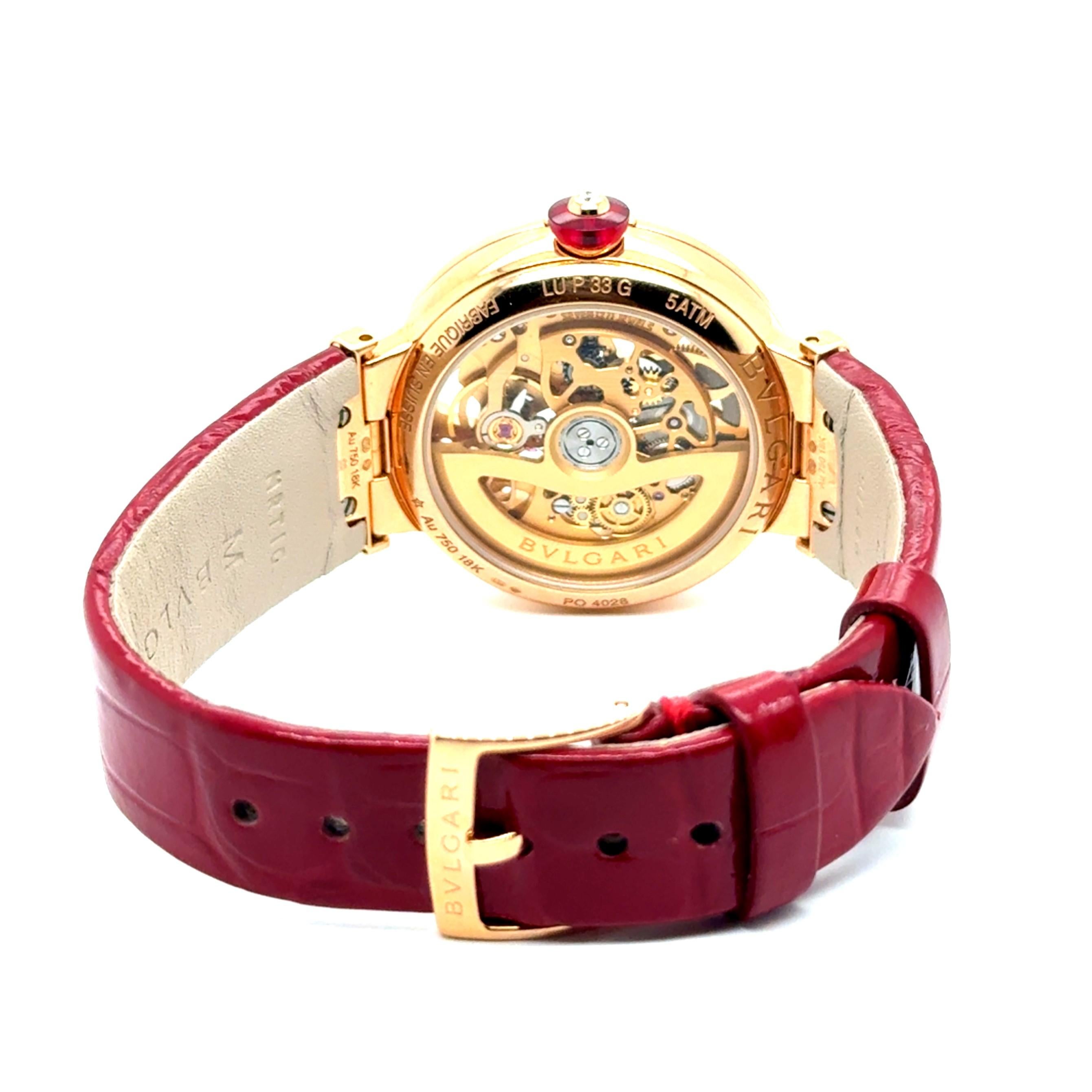 Bvlgari LVCEA Watch with Diamonds in 18 Karat Rose Gold For Sale 12