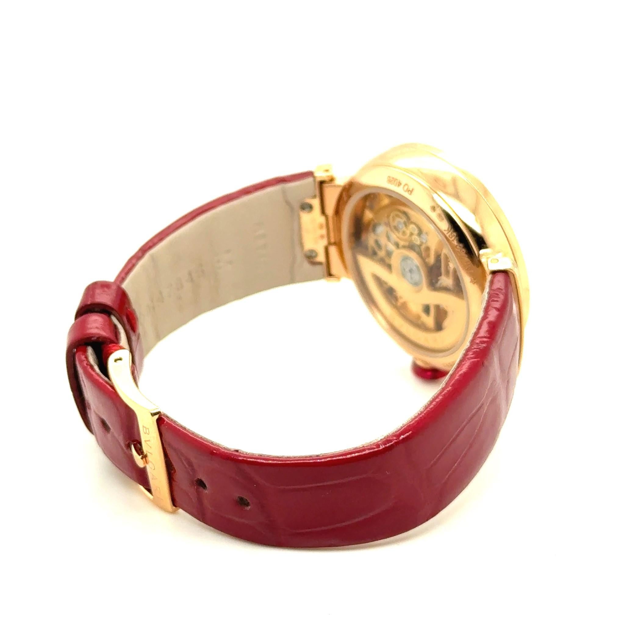 Bvlgari LVCEA Watch with Diamonds in 18 Karat Rose Gold In Excellent Condition For Sale In Lucerne, CH