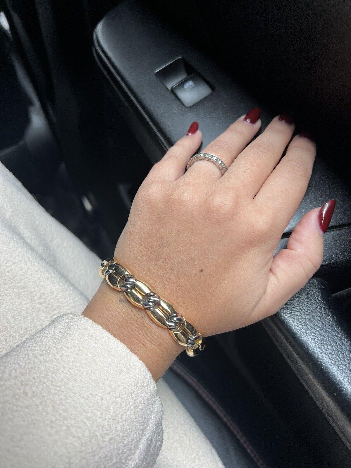 BVLGARI Made in France 18k Yellow Gold & Stainless Steel Bracelet Circa 1980s For Sale 3