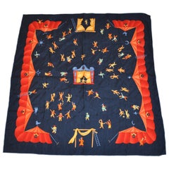 Bvlgari "Magical World of Clowns" Silk Jacquard Scarf