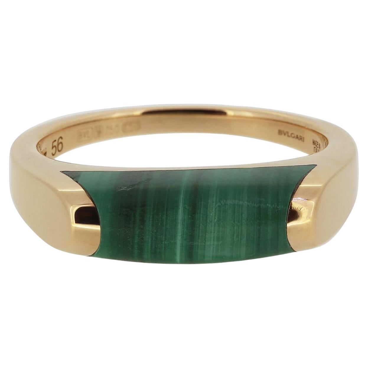 Bvlgari Malachit Tronchetto Ring im Angebot