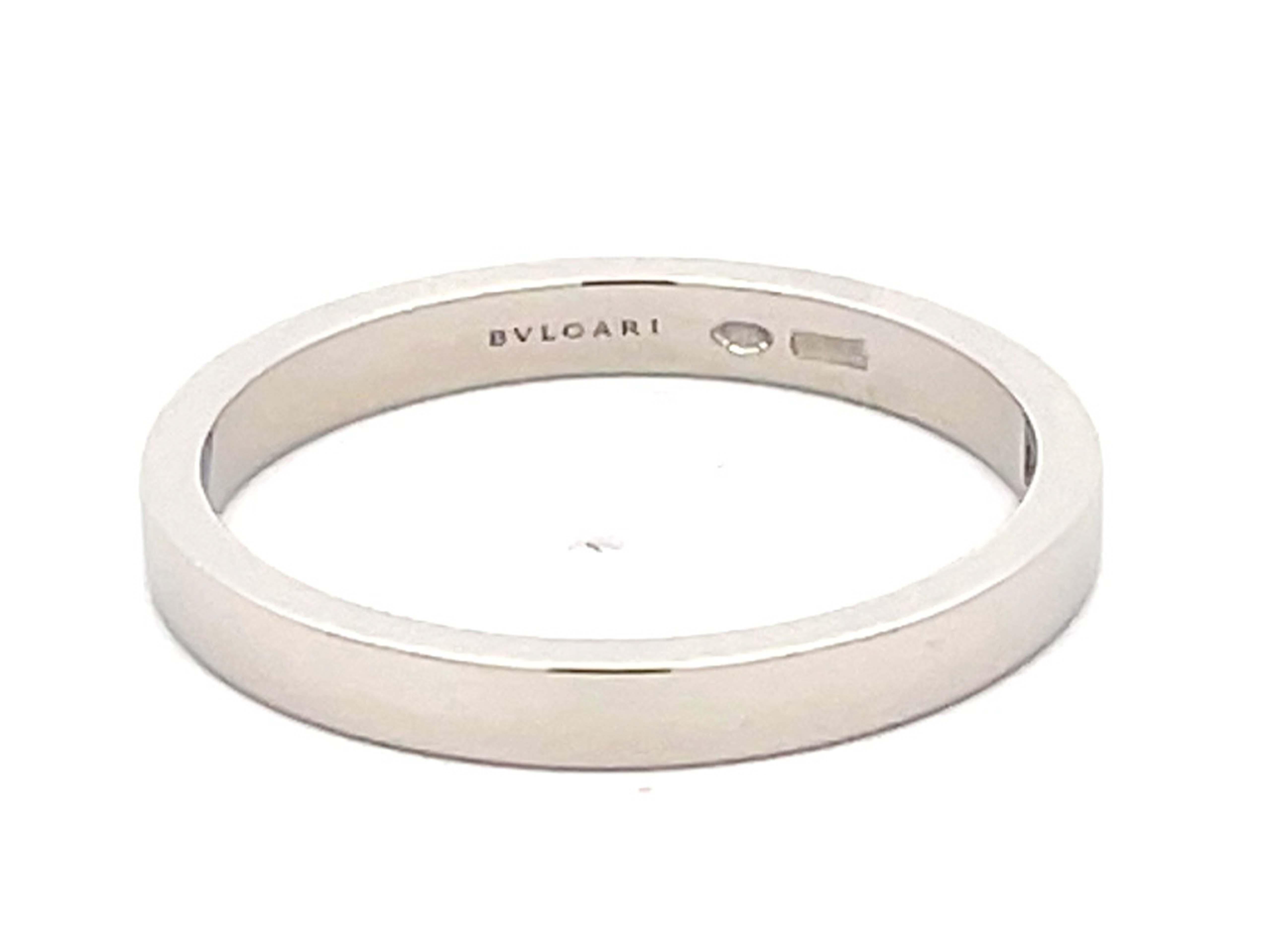 Women's or Men's Bvlgari Marry Me Platinum Diamond Wedding Band